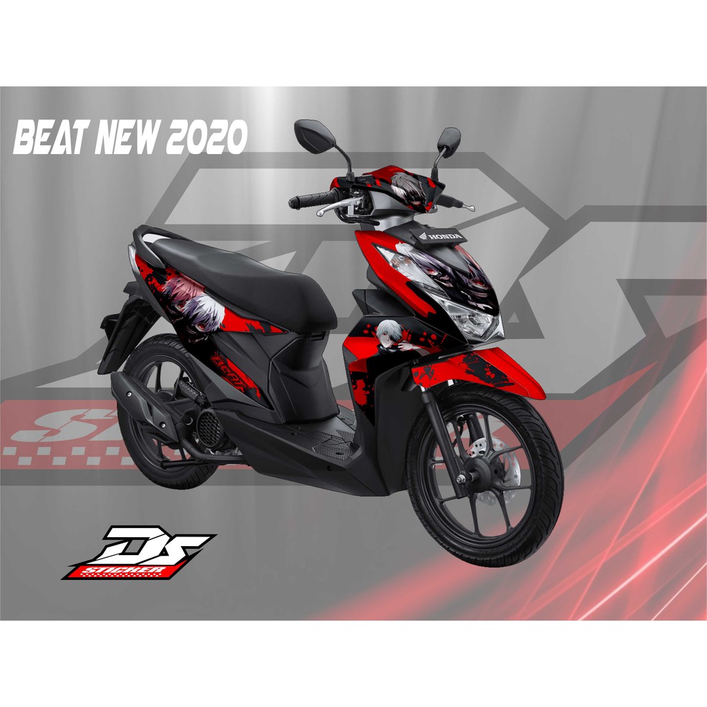 Fullbody List Decal Stickers Motor Beat 2020 Black Red Anime Motif Shopee Singapore