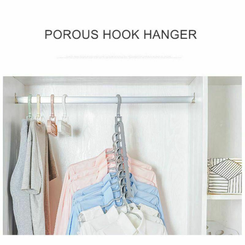 Tik Tok Fashion Durable 9hole Magic Hook Hanger Storage 360° rotate