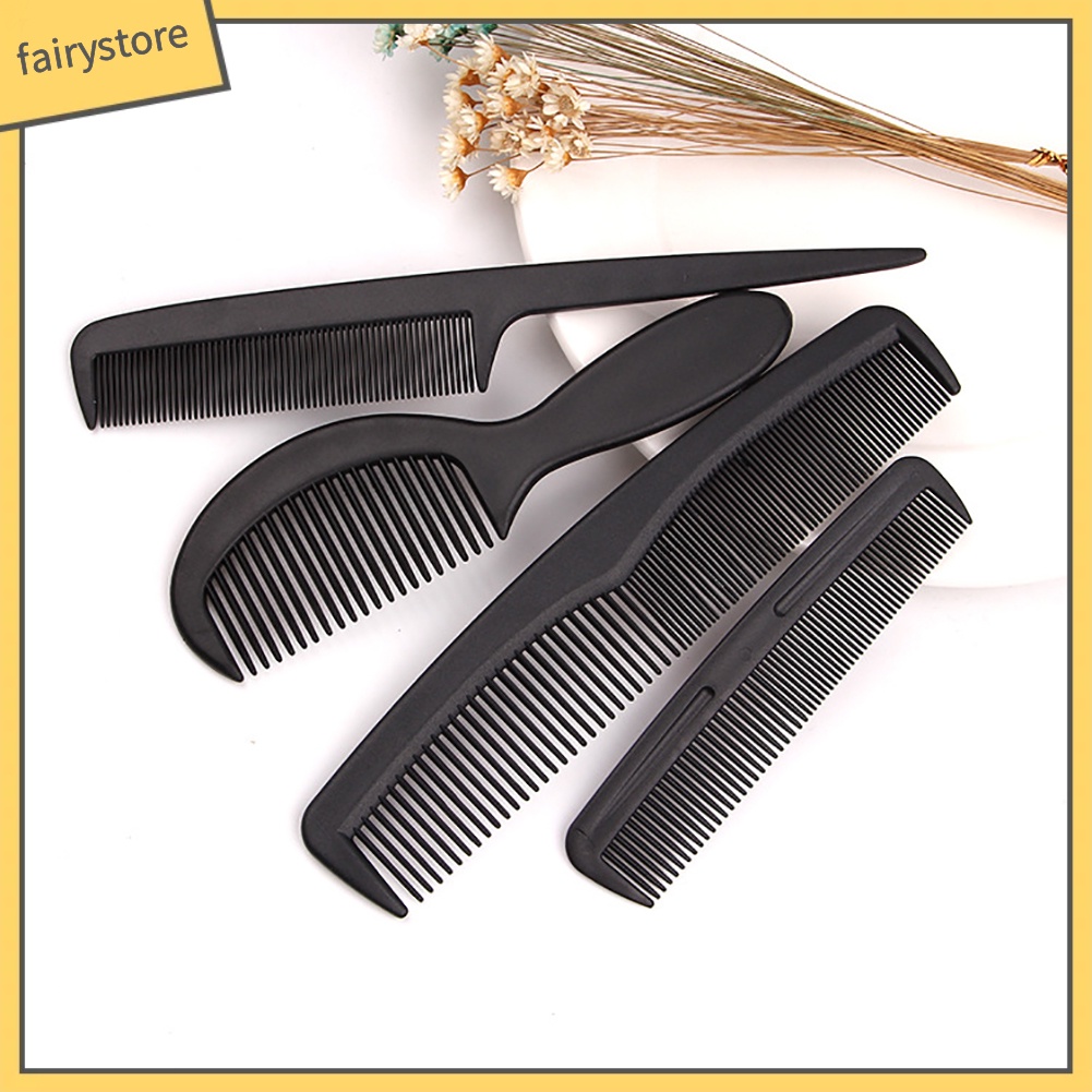 FS+4Pcs Hair Styling Cutting Comb Set Professional Plastic Hairdressing  Barber Tool | Shopee Singapore
