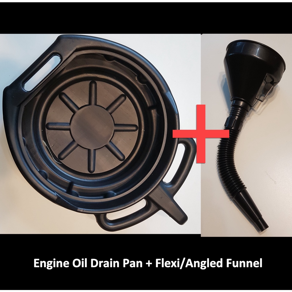 GTOOLS Engine Oil Drain Pan 7.5L w/ Pouring nozzle + FlexiFunnel SET
