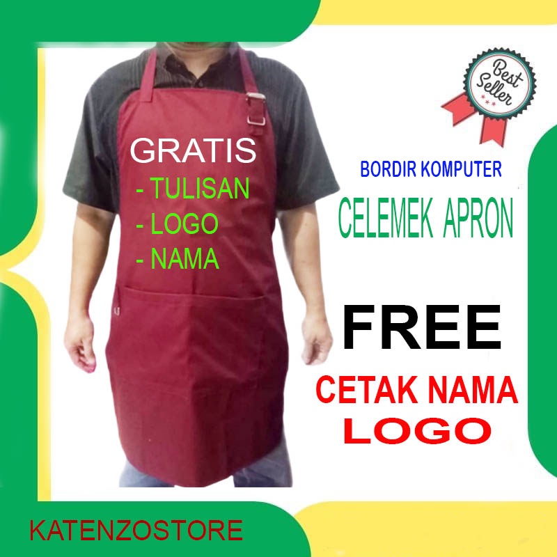 Apron custom LOGO Or Unit Name apron request Design Shopee Singapore