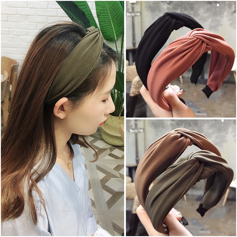 Womens Headband Twist Hairband Bow Knot Cross Tie Cloth Headwrap Hair Hoop