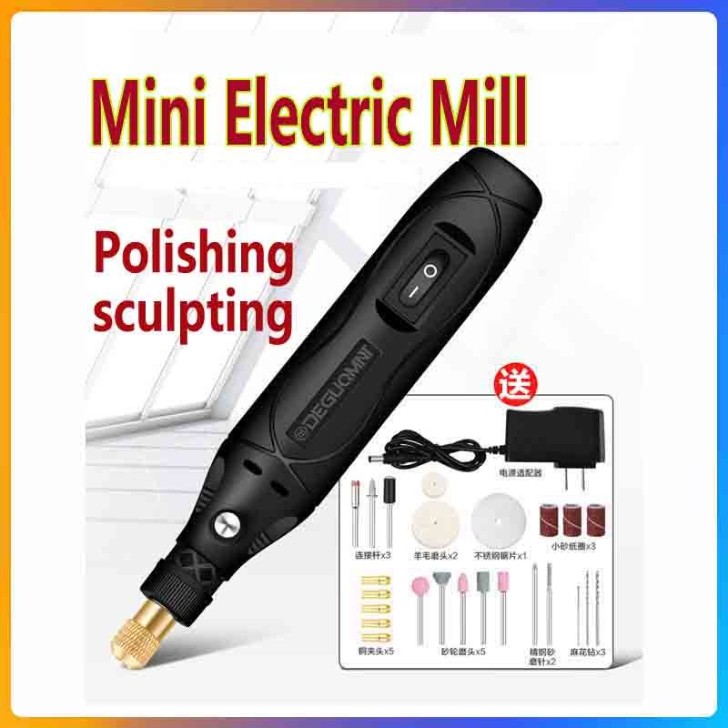 Electric Micro Engraver Pen Engraving Pen Mill Carving Shank Pocket Electric Drills Portable Rechargeable DIY Precision Carving Tool US Plug AC100‑240V 