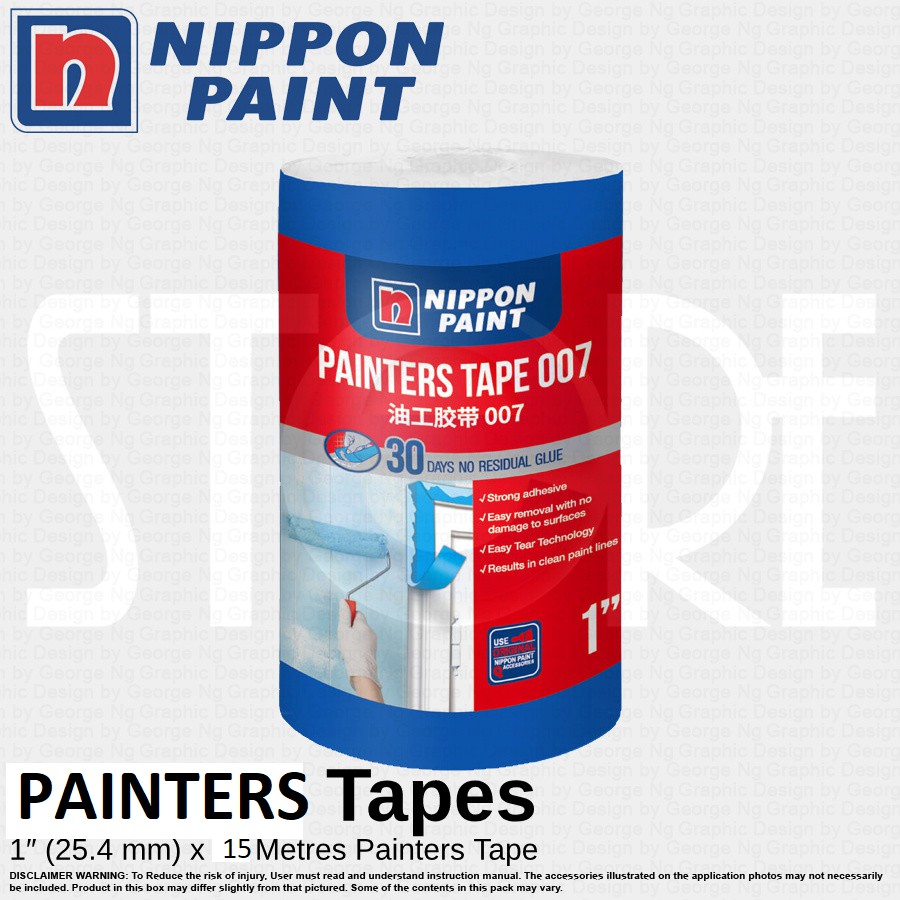 Nippon Painters Tape 1″ (25.4 mm) 5pc/pack for easy painting and non