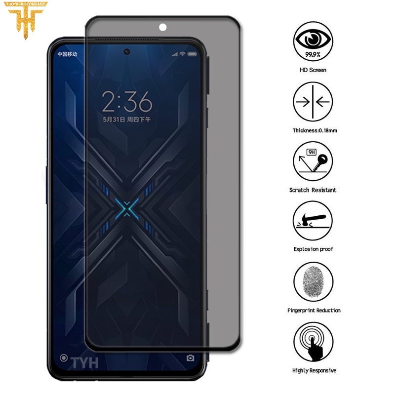 TYH Xiaomi Black Shark 5 Pro Privacy Tempered Glass for Xiaomi Black Shark 3 2 Pro Full Cover Anti Spy Screen Protector