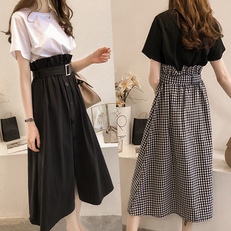 long skirt with shirt dress