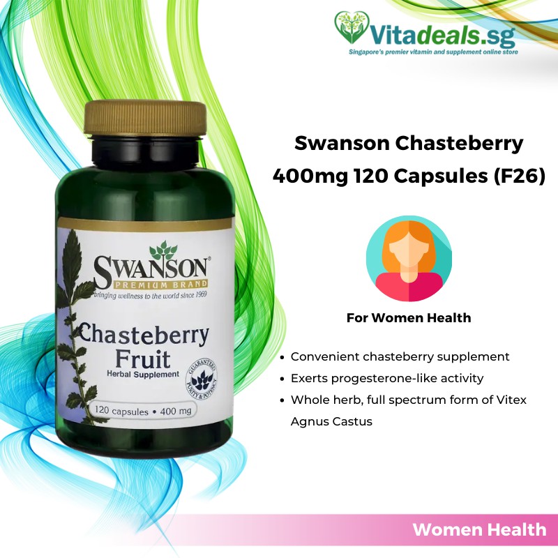 Swanson Chasteberry 400mg (F26), 120 Capsules, Women Health Supplement