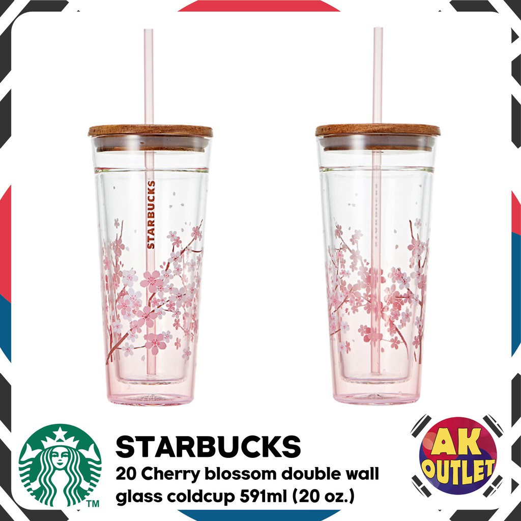 Starbucks Korea 2020 Cherry Limited Double Wall Glass Coldcup Tumbler 591ml 