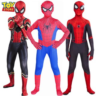Image of Kids Boys Spider Man Far From Home Spiderman Zentai Child Cosplay Costume Suit