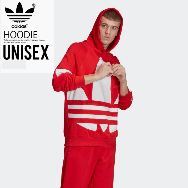 adidas trefoil sleeve hoodie