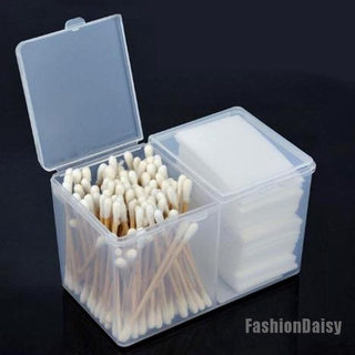 [FashionDaisy] Twin Well Empty Grids Portable Storage Case Wipe Pads Cotton Swab Container