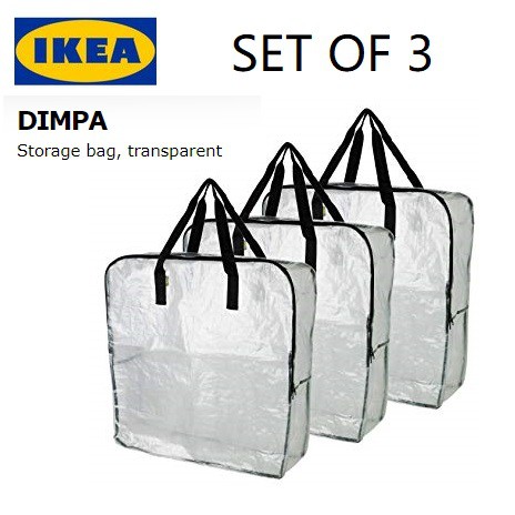 Ikea Set Of 3 Dimpa Storage Bag Transparent Organizer Shopee