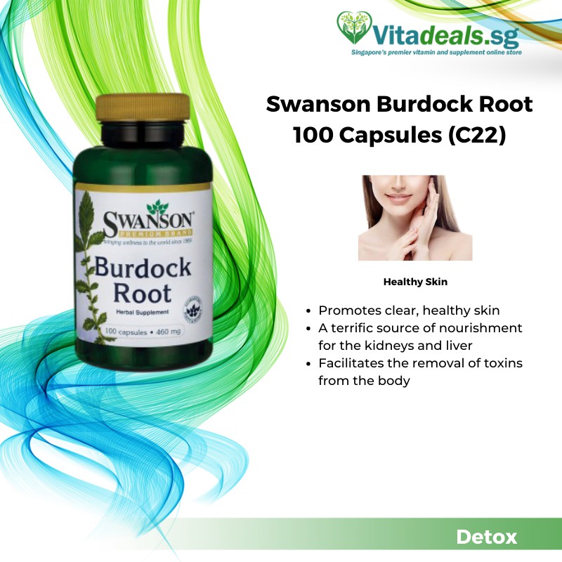swanson burdock root 460mg c22 100 capsules health supplement to promote clear healthy skin vitadeals shopee singapore