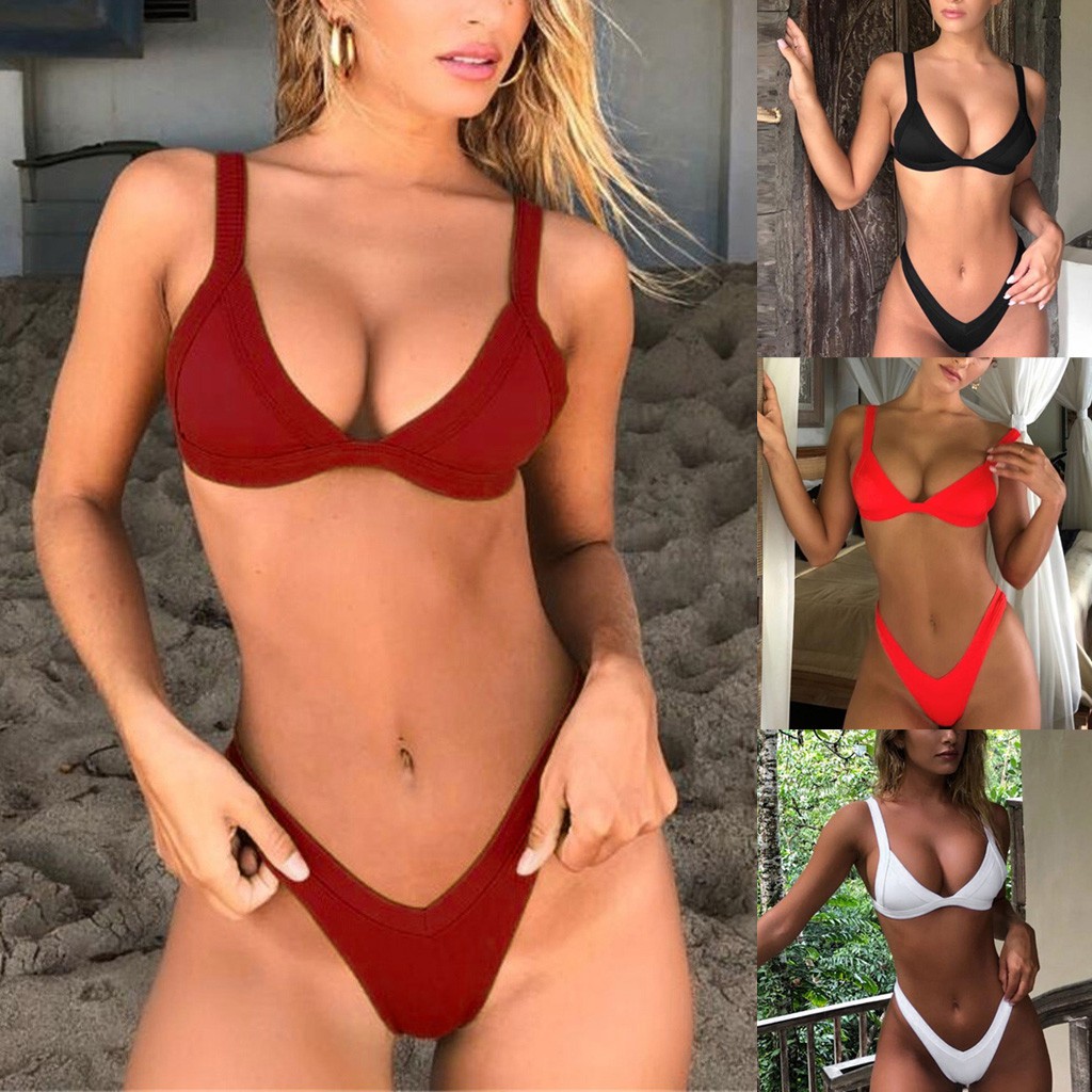 Women Bandeau Bandage Bikini Set Push Up Brazilian Swimwear Beachwear Swimsuit L Shopee Singapore