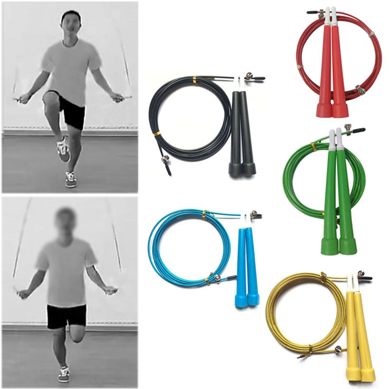 Fashion 3M Jump Skipping Ropes Cable Steel Adjustable Fast Speed PVC ...