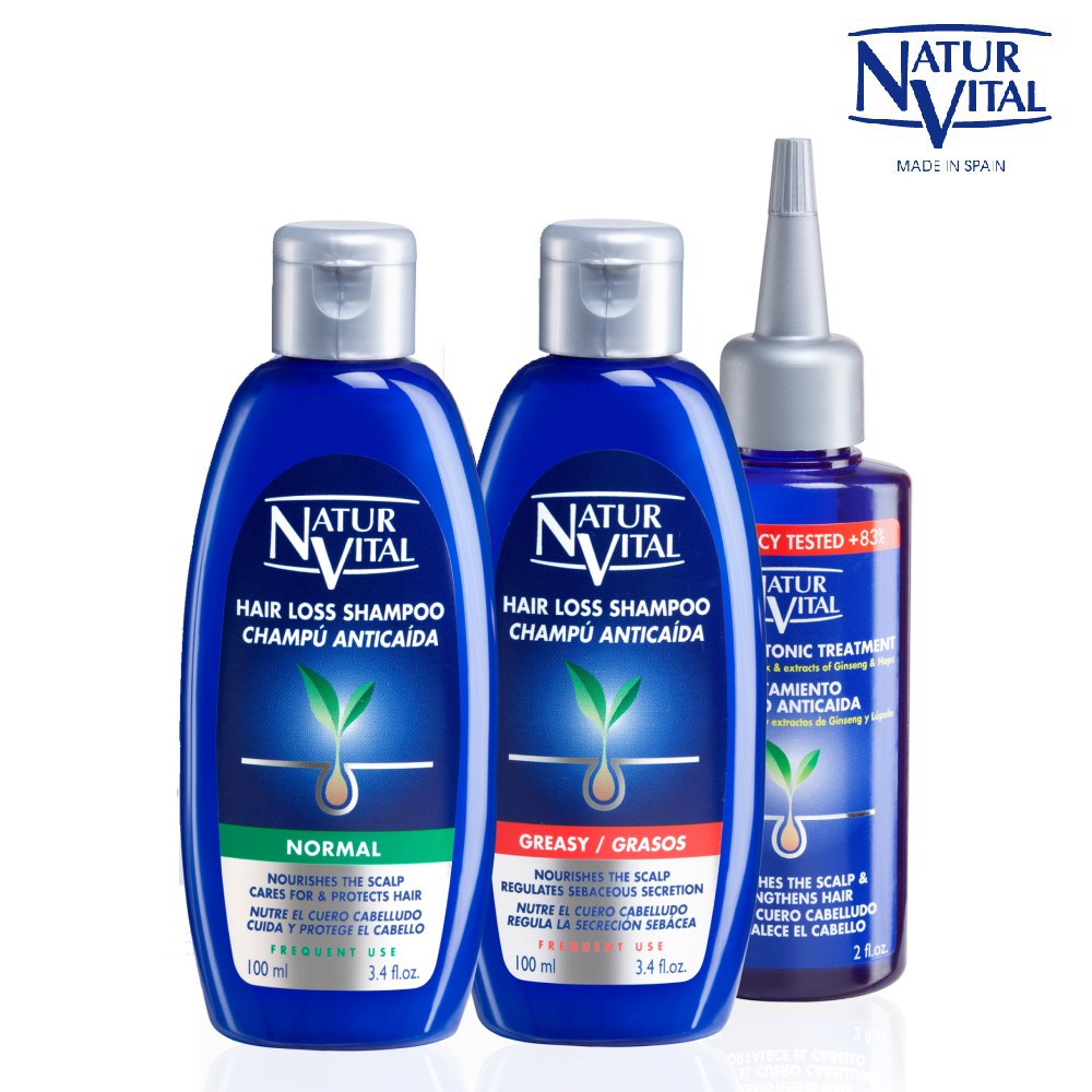 Naturvital Hair Loss Treatment Set 100ml Hair Shampoo 60ml Hair