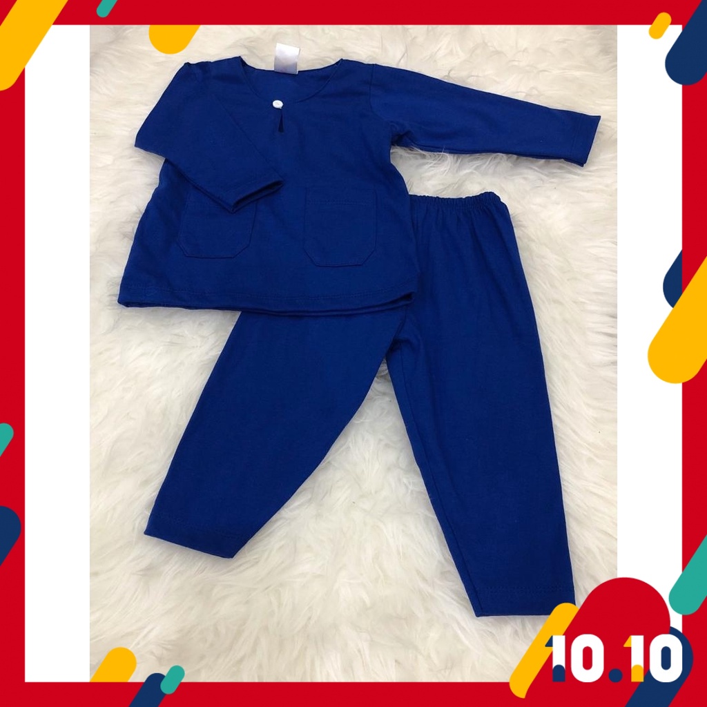 Malay Shirt Baby Newborn Cotton Tshirt Royal Blue Soft Absorbent Complementary Saiz Newborn Up To 2 Years Shopee Singapore