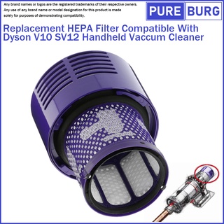 Replacement Post-Motor HEPA Filter Compatible with Dyson V10 SV12 Cordless Handheld Vacuum Cleaners 969082-01