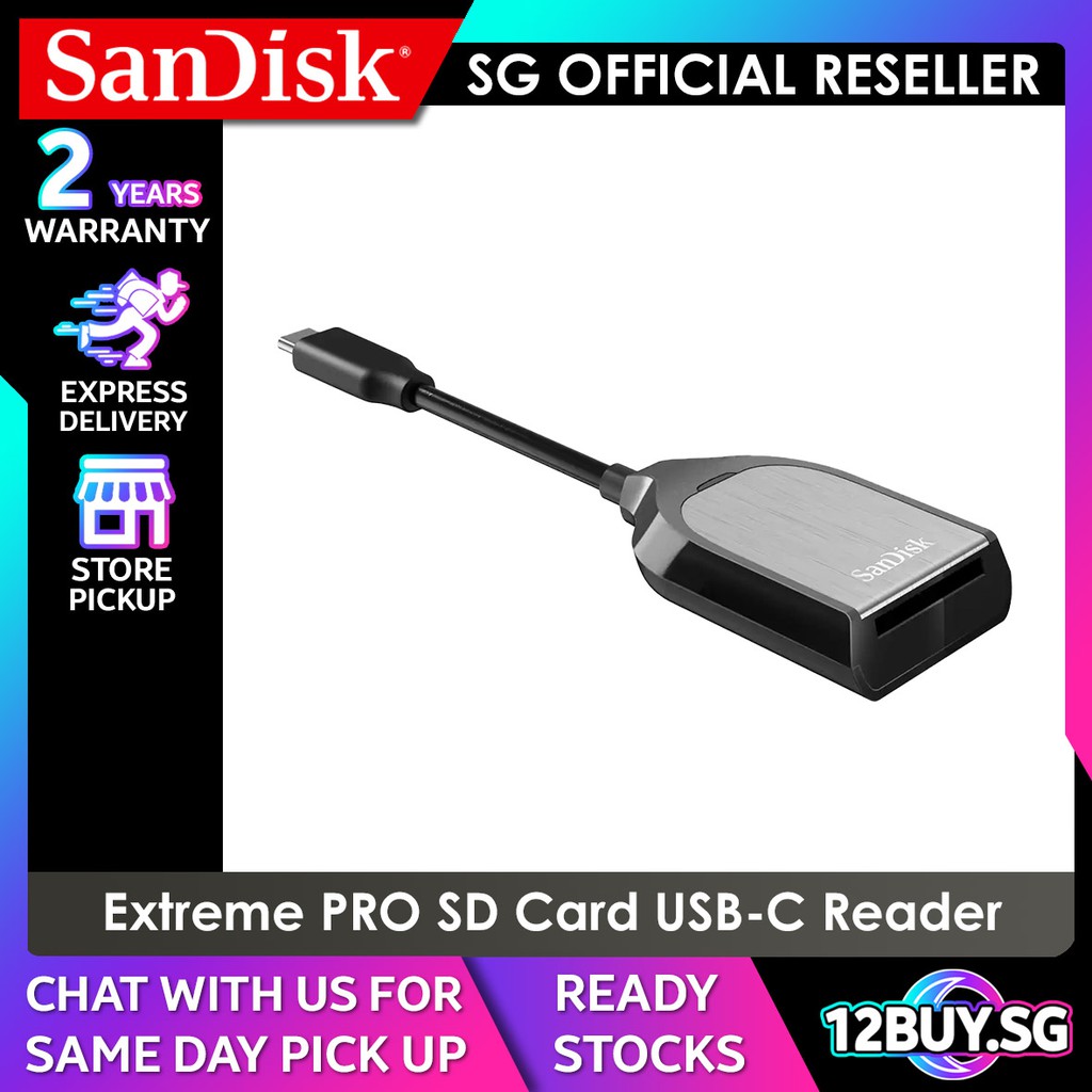 SanDisk Extreme PRO SD UHSII USB TypeC Card Reader/Writer 409 3PM.SG 12BUY.SG Express Shopee