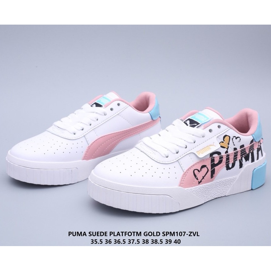 puma suede platform light blue