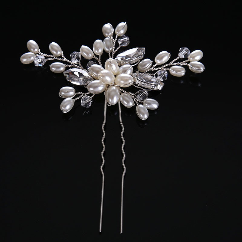 Pearl Crystal Rhinestone Diamante Hair Pins Clips Cool Women Hair