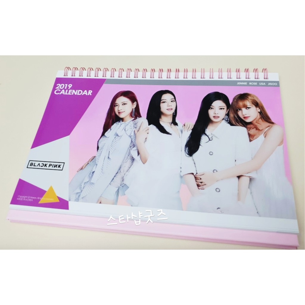 Black Pink 2019 Desk Calendar Shopee Singapore