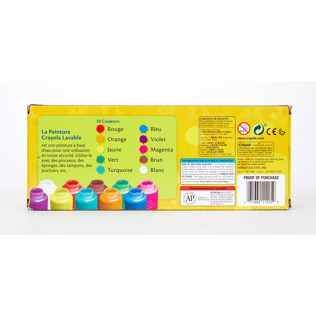 Crayola 10 Count 20z Washable Kids Paint Mess Free Painting Easy Clean Up Kids Paint Gift For Kids Age 3 Up Shopee Singapore