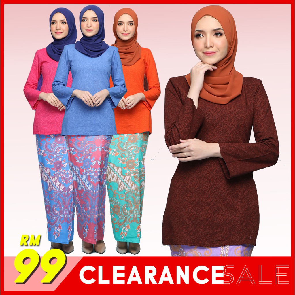 CLEARANCE TANIA Baju Kurung Moden Batik Cotton Corak CLEARANCE TANIA Baju Kurung Moden Batik Cotton Corak