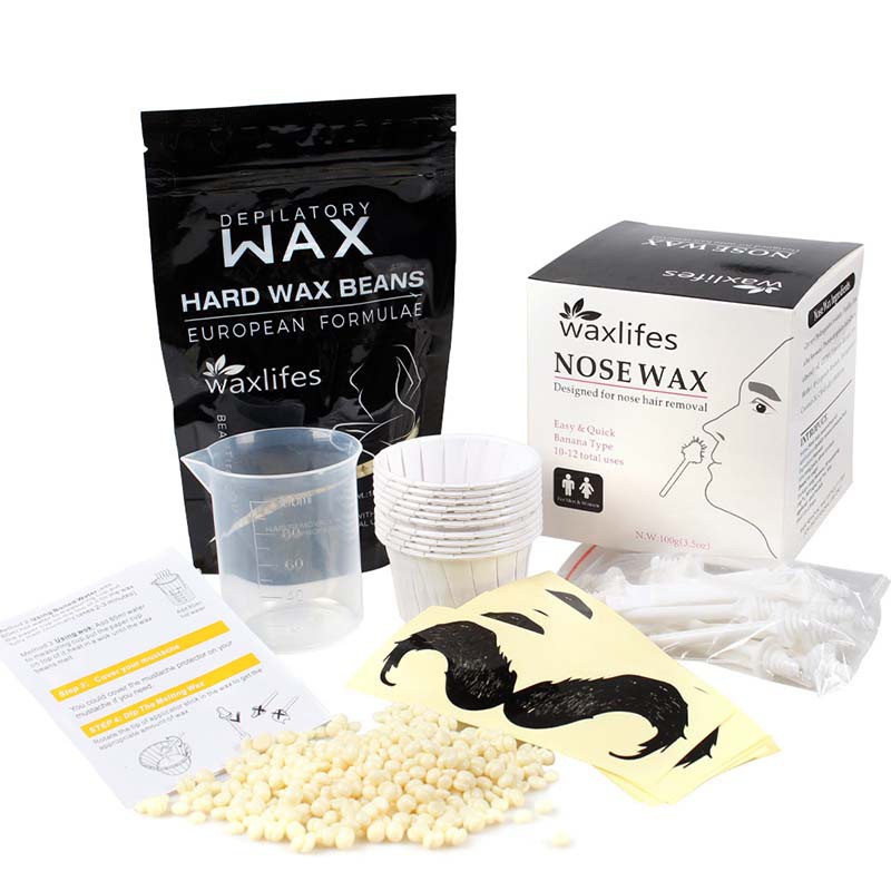 Original goods❅100g Nose Wax Kit Painless Measuring Cup Moustache Stencils Hair  Removal Set Portable Beans For Men Wom | Shopee Singapore