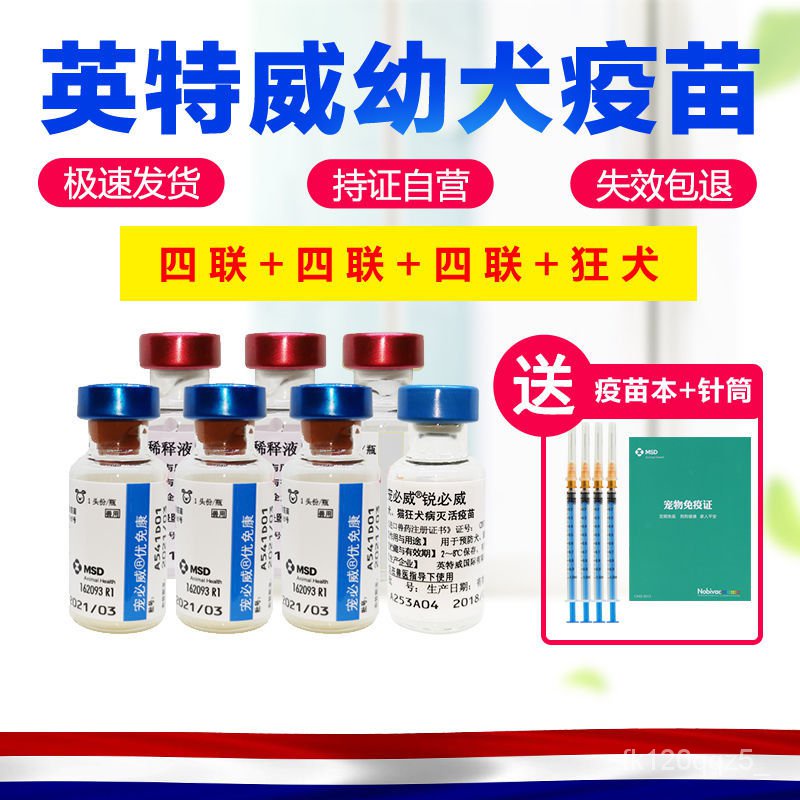 英特威进口狗疫苗四联六联疫苗狂犬宠物狗狗育苗首免通用幼犬套餐 Shopee Singapore