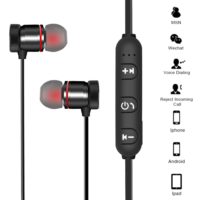 Local Seller Bluetooth 5.0 Earphone Magnetic Headphones Sports Wireless Headset Bass Music Earpieces With Mic