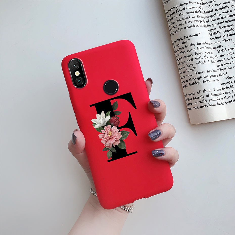 Shockproof Casing Xiaomi Mi 8 A2 Lite 6X Redmi 6 Pro Phone Cases Luxury Alphabet Letters Silicon Soft Rubber Case Cover