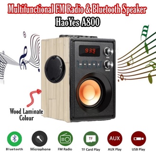 HaoYes Wireless Bluetooth Speaker/Mini Hifi FM Radio Subwoofer Speaker Remote Control/Ready Stock