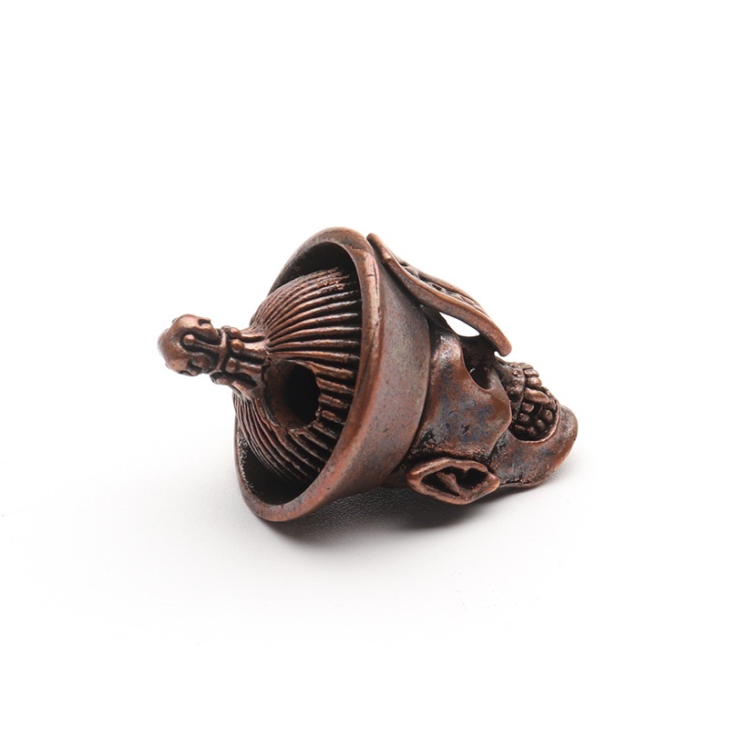 Cnedc Raw Copper Skull Pendant Keychain DIY Brass Beads