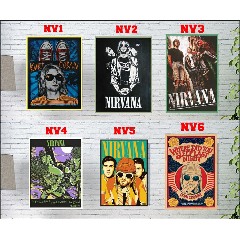 Poster Nirvana Kurt Cobain Band Grunge Buy 1 Get 1 Free Shopee Singapore