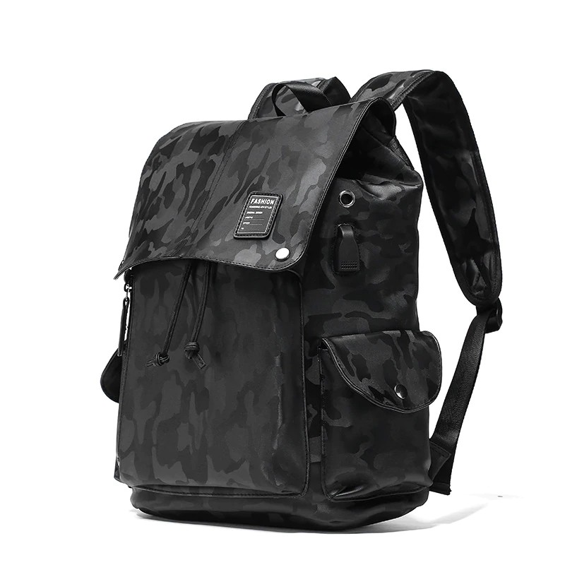 black camouflage backpack