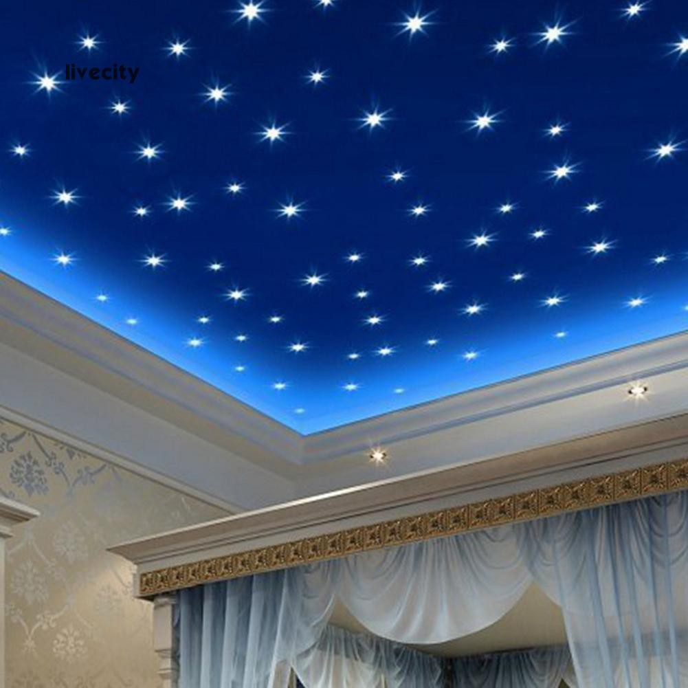 Livecity 76pcs Luminous Stars Glow In The Dark Ceiling Wall