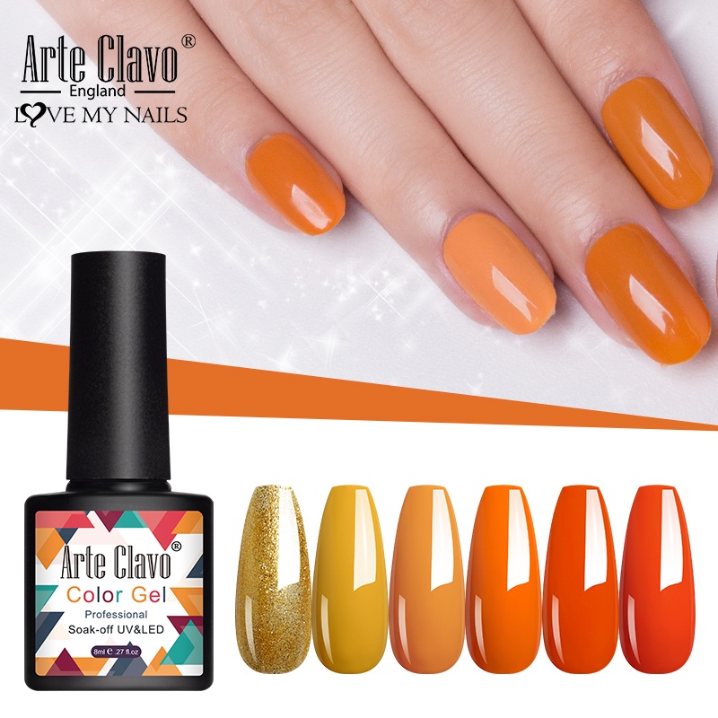 Ready Stock]Arte Clavo Yellow Orange Series Gel Nail Polish Semi Permanent  Varnish Hybrid Soak Off Manicure Nail Art UV LED Lacquer Polish | Shopee  Singapore