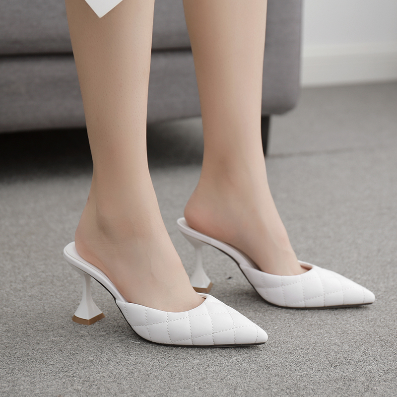 white high heel pumps