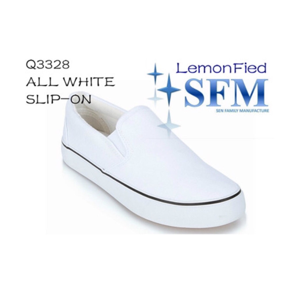 kids white slip ons