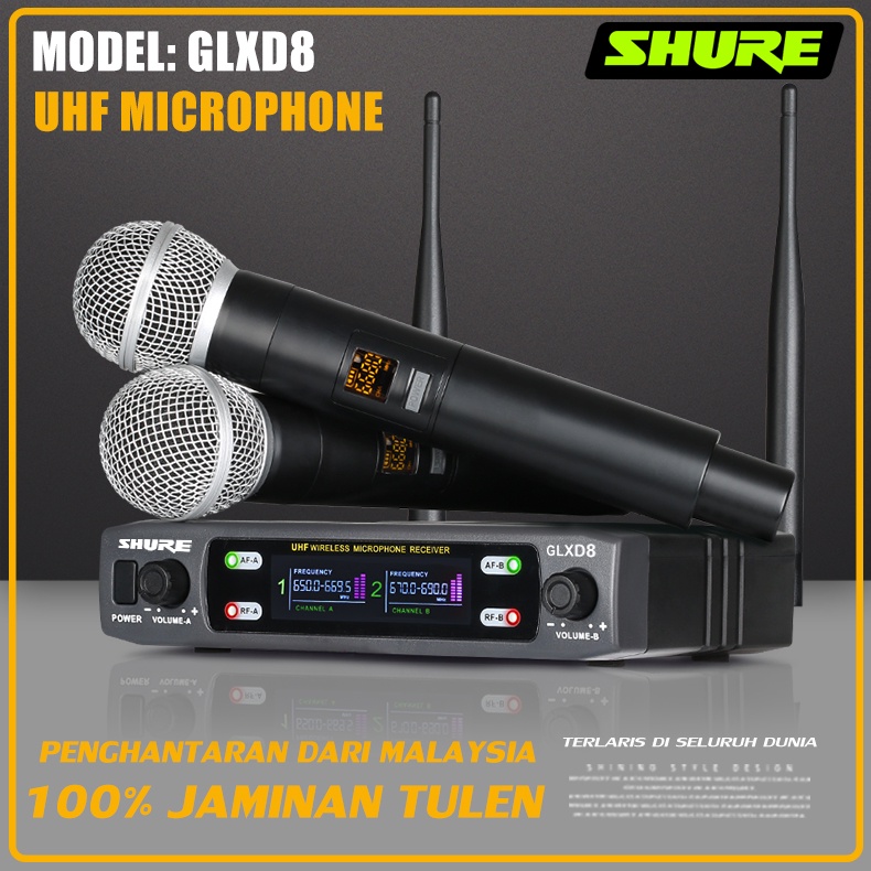 Malaysia] shure glxd8 wireless microphone 2 handheld microphones