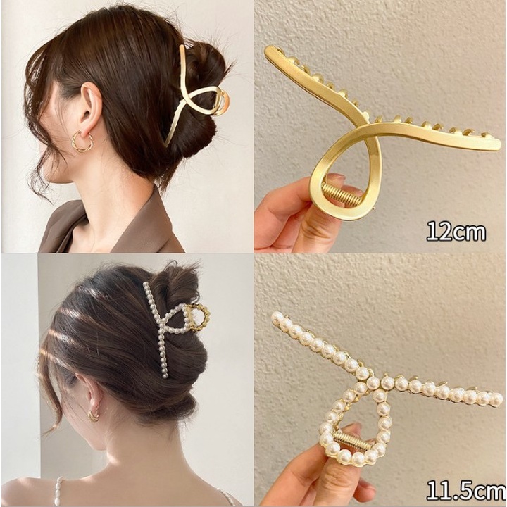 [SG Seller] Elegant Korean style Large Jaw hair Clips Metal, Imitation