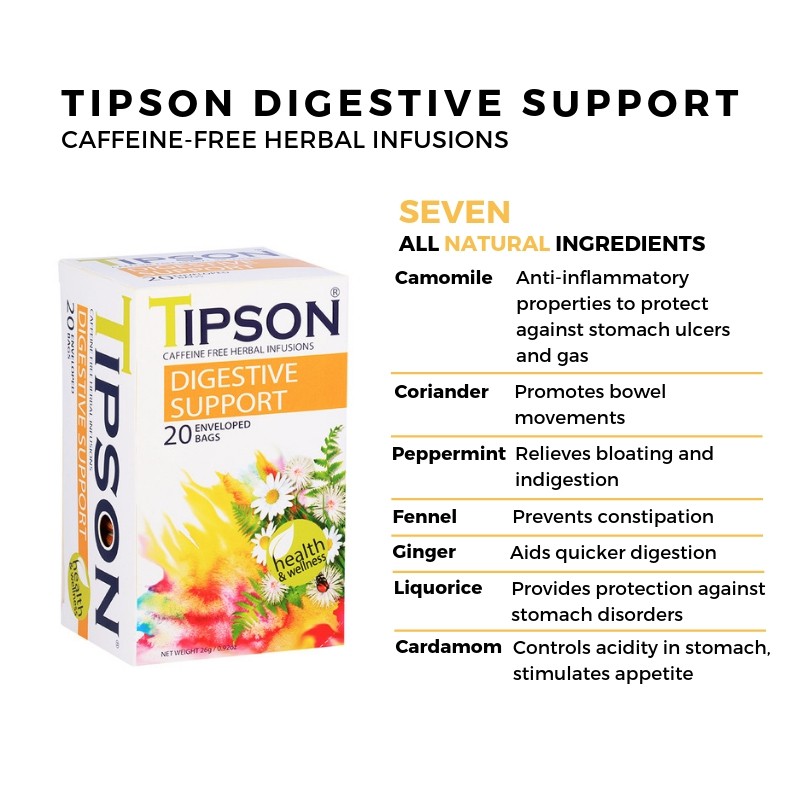 Tipson Digestive Support 20 Tea Bags (Caffeinefree) Shopee Singapore