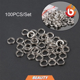 200PCS/Lot Stainless Steel Fishing Split Rings Solid Lures Connectors Tackle Hot 