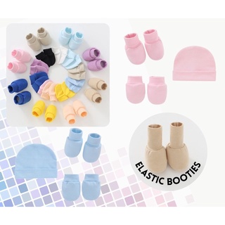 Newborn Baby Beanie Hat Cap Mitten Bootie 3pcs Set 0-6M #2