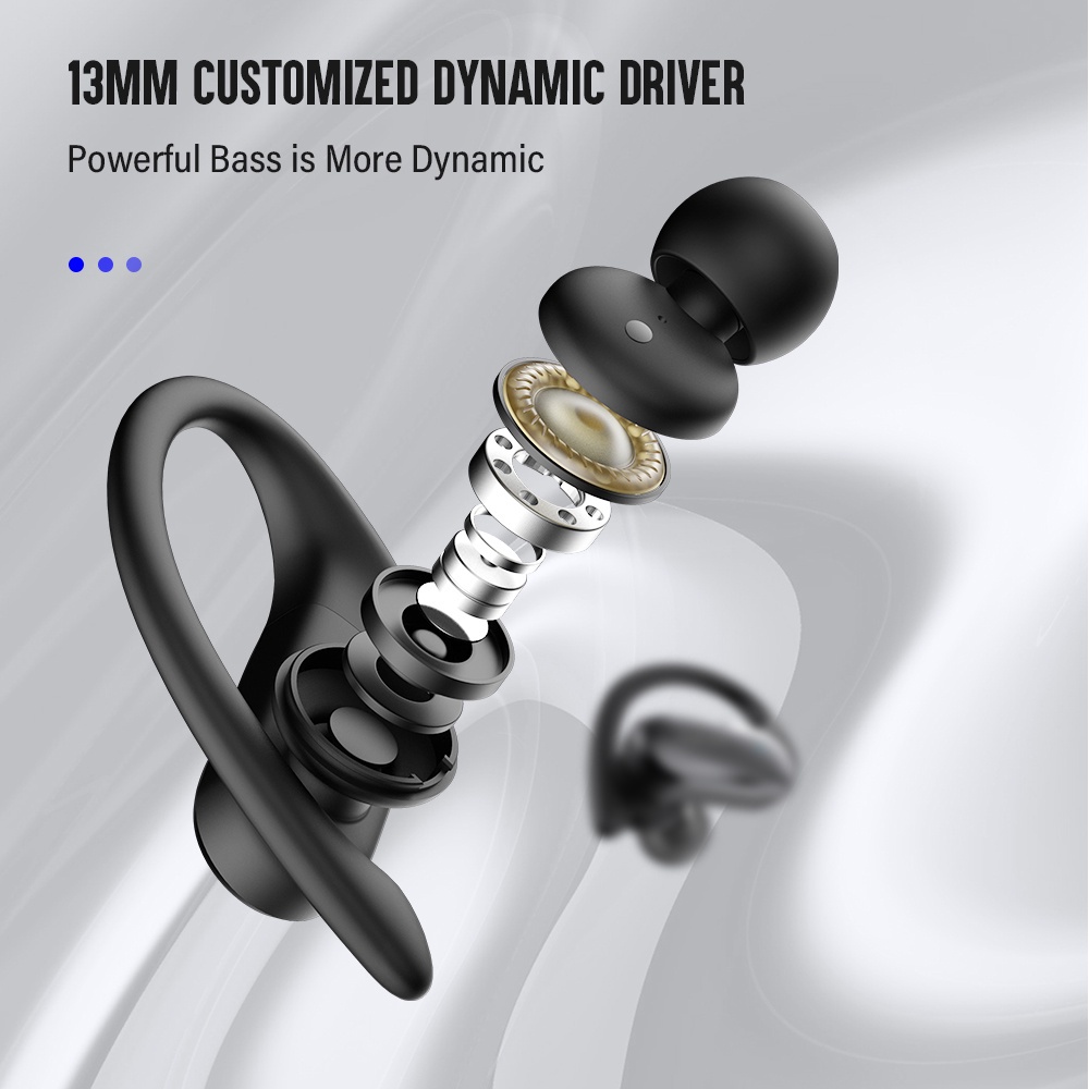 DACOM L19 Tws Sport Bluetooth Earphone Deep Bass True Wireless Earbuds IPX5 Waterproof Earpiece With Mic