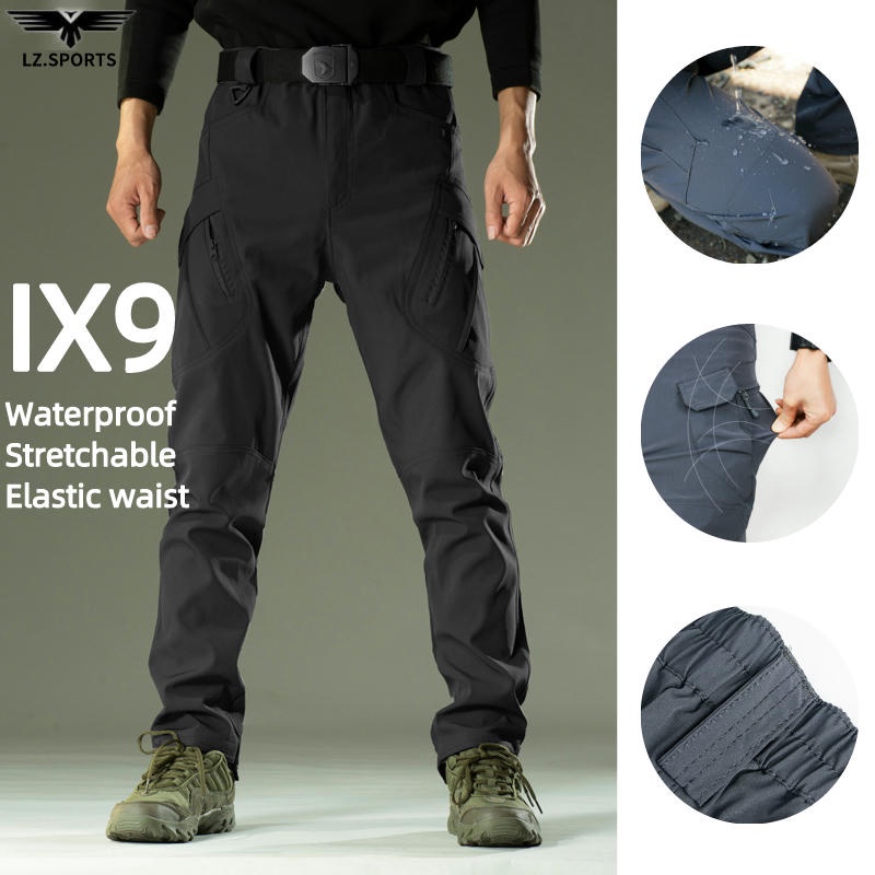 Breathable Cool Stretchable Waterproof Multi Pocket Slim Fit Anti Tear Tactical Cargo Pants Men