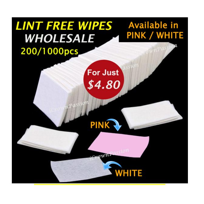 1000 PCS LINT FREE WIPES Non wool For Nail Polish Clean Sticky Residue