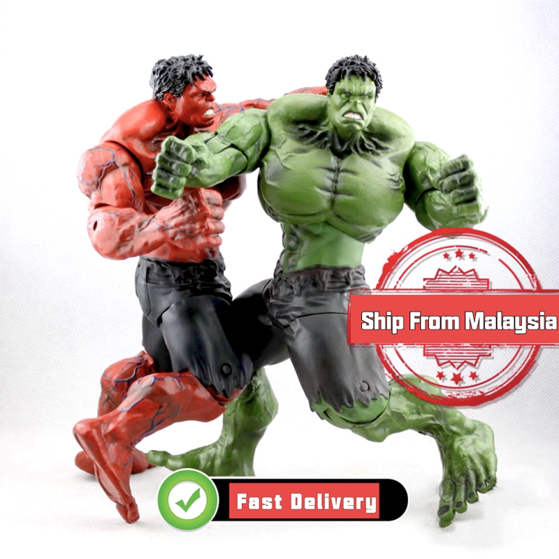 red hulk and green hulk toys