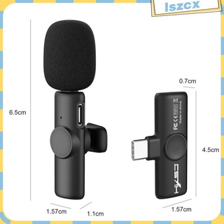 Wireless Lavalier Microphone 2.4G Usb-C Plug in Play Transmitter Sound Pickup Lapel Mic for Teaching Recording Meeting Vlog Vlog Tiktok